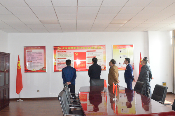 政府領導考察金裕制罐黨建活動室 政府領導考察金裕制罐黨建活動室