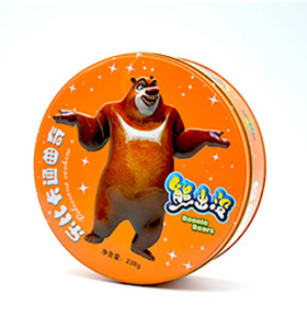 圓形曲奇餅干鐵盒包裝 熱銷(xiāo)年貨食品鐵盒定做