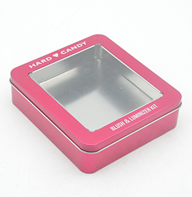 歐雅方形帶開窗化妝品鐵盒包裝